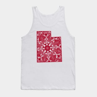 Utah tank, UT tank, Utah, UT, Maroon Utah, Utah Yoga, Utah Mandala, Utah art, Maroon UT, UT Yoga, UT Mandala, UT art, , Utah outline Tank Top